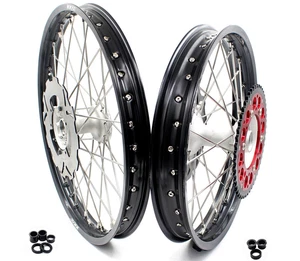 Llantas fundidas KKE 21/19"" aptas para Honda CRF250R 2004-2013 CRF450R 2002-2012 plateadas - Imagen 1 de 12