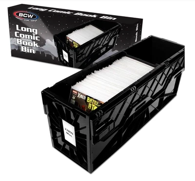 BCW 长漫画书存储盒箱重型塑料堆叠架 300 包! — 第 1/3 张图片