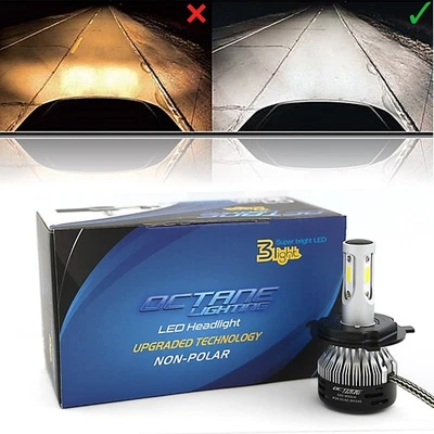 6v 6-Volt H4 SMD COB 6k 26w/40w LED White Headlight HID Hi/Low Light Bulb EACH - Image 1 of 4