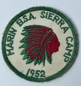 1952 Boy Scouts of America BSA Vintage Patch Marin Sierra Camp - Picture 1 of 2