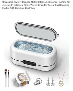 Ultrasonic Cleaner Machine for Jewelry 48KHz,Dual Cleaning, Stainless Steel Tank - Picture 1 of 11