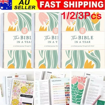 The Bible In A Year: A 52-Week Journey Through God's Word Spiral Study Guide New - image 1 of 4