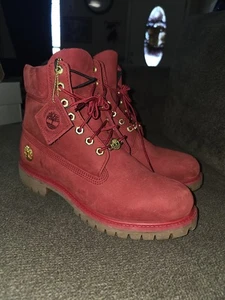 Timberland Premium 6" Botas Impermeables Rojo Nubuck Con Cordones Para Hombres EE. UU. Talla 9  - Imagen 1 de 12