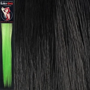 Funky Diva Flash Synthetic 2 Clip-In Hair Extension16" Colour Black Flash - Picture 1 of 1