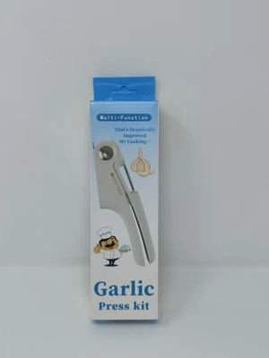 4-In-1 Stainless Steel Garlic Press - Multifunctional Manual Mincer - Image 1 of 4