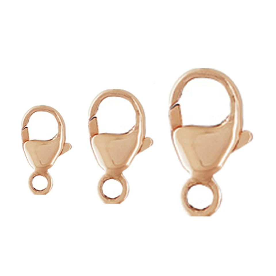 14K Rose Gold Filled Oval Trigger Lobster Clasps with Fixed Closed Ring 1/20 14K - Image 1 of 1