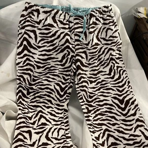 NWT PJ Salvage Chocolate Soft Jogger Pajama/Lounge Pants LG Brown Zebra Stripes - Picture 1 of 6
