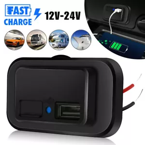 12V Auto Steckdose Dual USB Ladegerät KFZ Buchse Einbau Wohnwage Wohnmobile - Bild 1 von 20