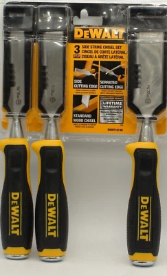 Cincel de madera Dewalt 3 golpes laterales juego de filos dentados #DWHT16148 raspado Foto 1 de 4
