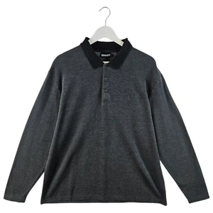 DKNY Mens Black Long Sleeve Smart Casual Polo Shirt Size XL - Picture 1 of 16