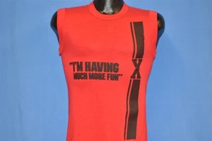 vintage 80s X I'M HAVING MUCH MORE FUN NEW WORLD TOUR 1983 PUNK ROCK t-shirt XS - Picture 1 of 4