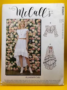McCall's Pattern R10521 MISSES SKIRT TOP Sz 14-22 Crop Top Hi-Low Ruffles NEW - Picture 1 of 2