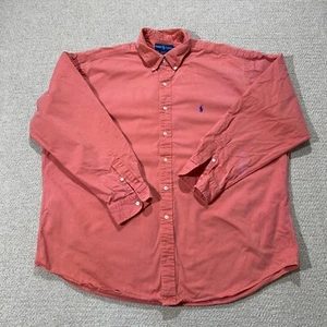 Vintage Ralph Lauren Shirt Mens XXL 2XB 29" P2P Peach Orange Thick Cotton 90s - Picture 1 of 14