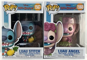 Funko Pop! Lilo & Stitch Luau Stitch #1567 & Luau Angel #1568 Vinyl (SHIPS FAST) - Picture 1 of 6