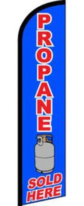 Propane Sold Here Blue & Red Windless Banner Advertising Marketing Flag - Picture 1 of 1