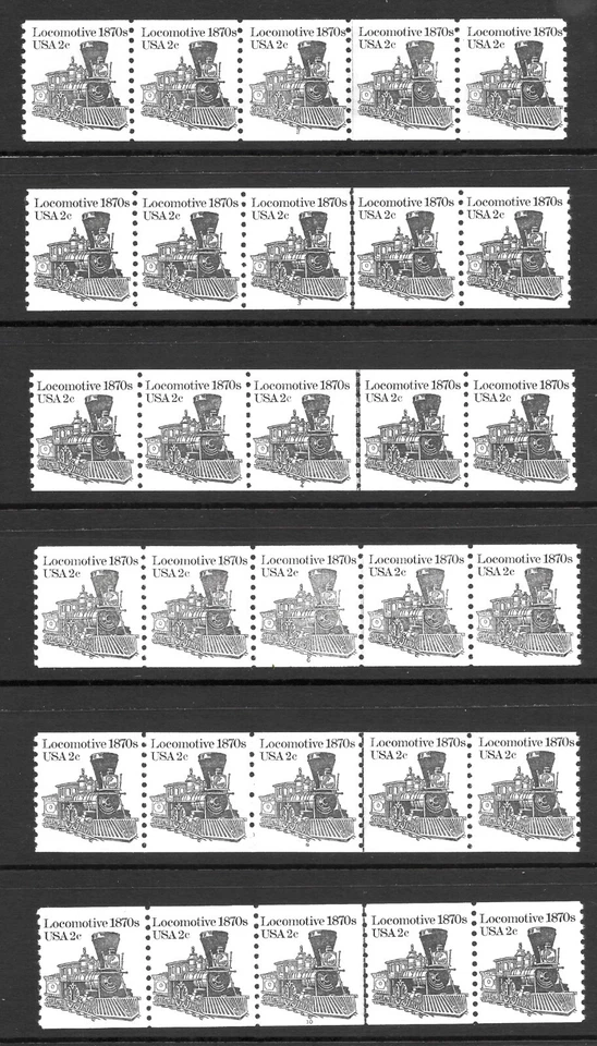 Scott # 1897A 2c Locomotive PNC5s, Complete Plates #2-10, VF+ QUALITY! Cat-$3.00 - Image 1 of 1