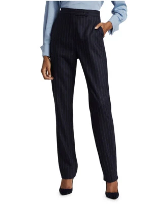 Pantalones Max Mara Hechos en Italia Lana Virgen Pin Rayas Talla EE. UU. 8 Venta al por menor $625 Foto 1 de 4