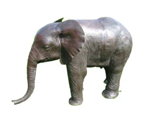 Bronzefigur Elefant mit Rüssel unten Wasserspeier Brunnenfigur Teichdekoration - Bild 1 von 6