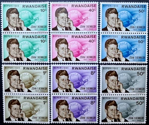 Ruanda 1965 postfrisch - Kennedy Space - 12 Briefmarken volle 2 Sätze paarweise SC 10,00 $ - Bild 1 von 7
