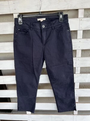 Esprit Soft Mujer 8 Pantalones Azul Marino Algodón Recto Recortado 28/21” Foto 1 de 4