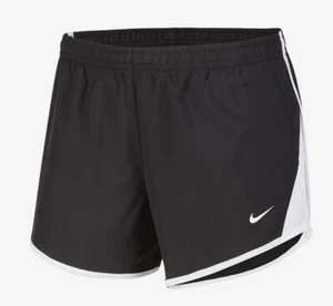 NIKE DRI FIT GIRLS RUNNING SHORTS BLACK WHITE CN6232 011 DANCE PE (XS 7-8YEARS) - Picture 1 of 3