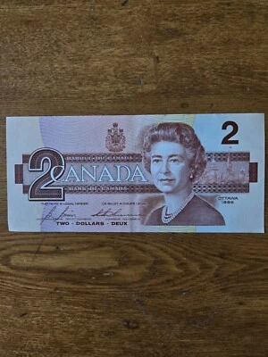 Canadian 2 dollar bill 1986 rare - Image 1 of 2
