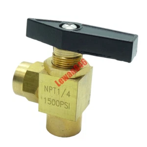 Brass Instrument Angle Ball Valve 1/4" NPT Female 1500 Psi Pressure - Picture 1 of 3