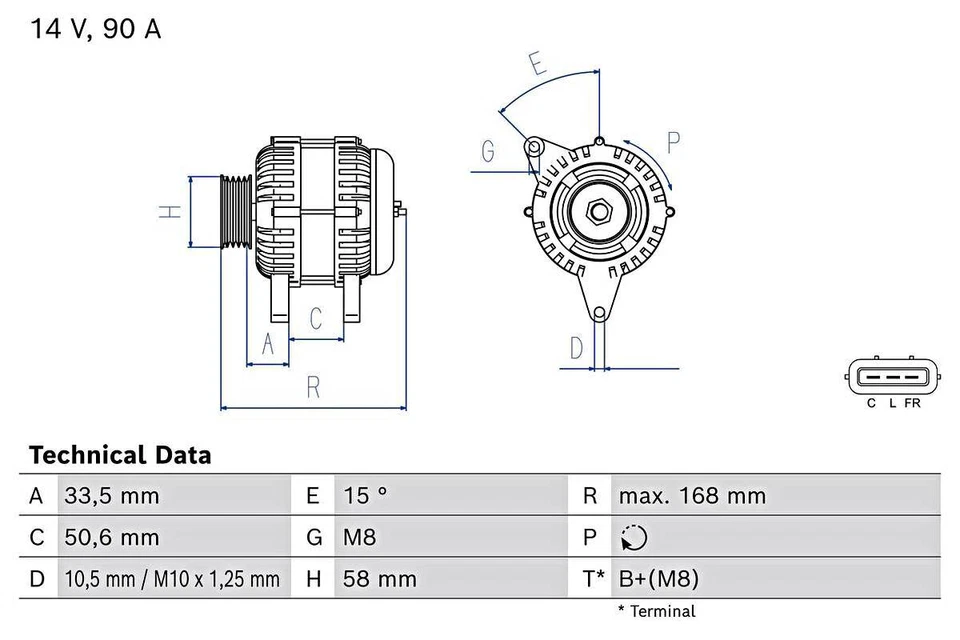 Alternador BOSCH para HYUNDAI Accent IV I20 I I30 KIA Ceed Sw 06-17 0986084970 Foto 1 de 1
