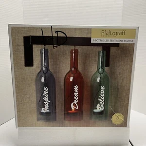 Aplique de sentimiento LED de 3 botellas Pfaltzgraff - caja abierta, completo - Imagen 1 de 5