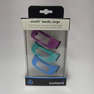 GARMIN Vivofit Replacement bands - 3 Pack (Purple, Teal, Blue) - Large NEW - Picture 1 of 7