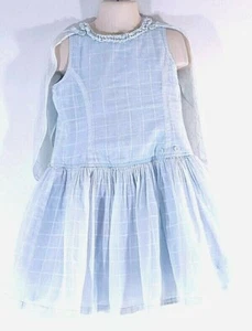 Olly's BV Girls Dress Blue Windowpane Ruffle Crinoline Play/Imperfect  - Picture 1 of 12