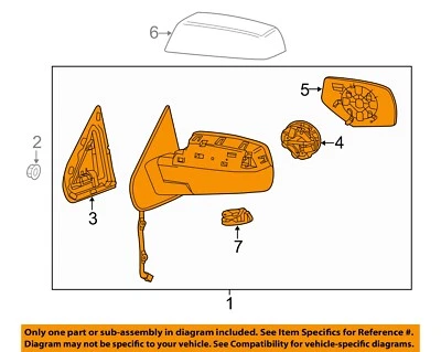 GM OEM Door Side Rear View-Mirror Assy Left 20979673 - Image 1 of 2