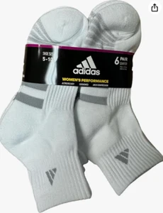 6 pares de calcetines Adidas para mujer y mujer Performance Aeroready Sport, blanco S - Imagen 1 de 5