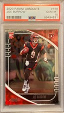 2020 Panini Absolute Football Joe Burrow Rookie Card #158 PSA 10