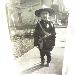 Dec. 25, 1940 real photo BOY (ORAY LEWIS) in his CANADA MOUNTIE UNIFORM - NICE! - Picture 1 of 4