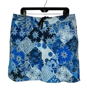 NEW Ripskirt Hawaii Patchwork Blues Sport Skirt Size XL Tie Pockets Floral Print - Bild 1 von 12