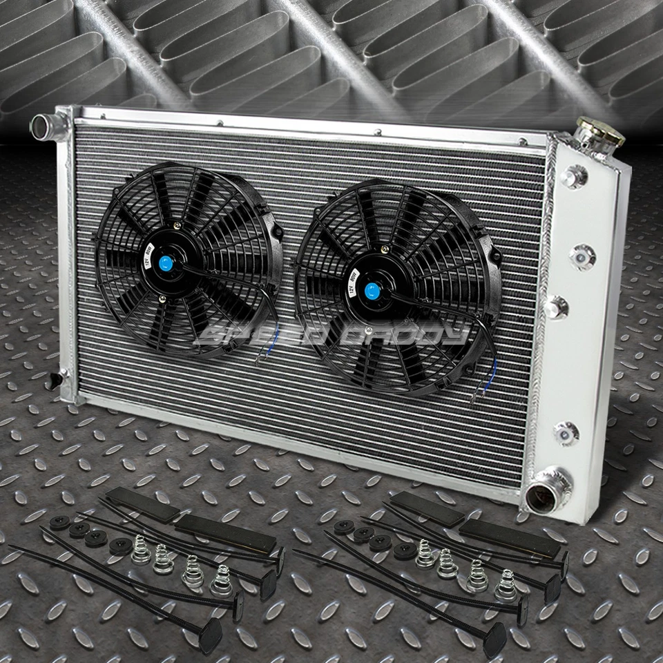 3-ROW ALUMINUM RADIATOR+2X 9" FAN KIT FOR 73-80 CHEVY C/K P20/P30 PICKUP l6/V8 Foto 1 de 4