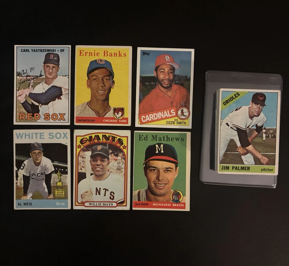 1958 Topps Ernie Banks HOF Lot (42) Hank Aaron Mays Yaz Koufax Ryan Palmer Rc - Image 1 of 4