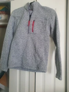 North Face Sweater Jacket Gray 1/4 zipper Boys Size L - Picture 1 of 4