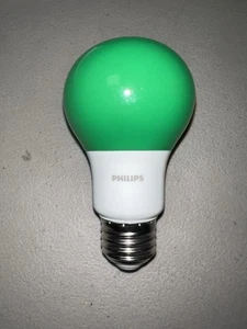 Philips LED,8 W,A19,Medium Screw (E26) 8A19/LED/GREEN/P/ND 120V Philips - Picture 1 of 2