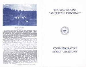 #1335 FD First Day Ceremony Program 5c Thomas Eakins Stamp - Picture 1 of 2