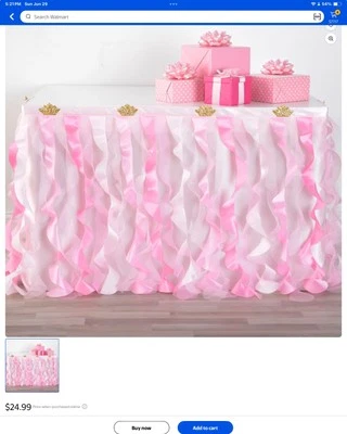 Disney Princess Classic Cartoon Birthday Party Decoration Table Skirt - 6" x 30" - Image 1 of 4