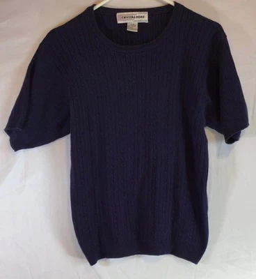 Suéter Tejido con Cable Manga Corta Azul Marino Cristal-Kobe De Colección M Preppy Atemporal Foto 1 de 4