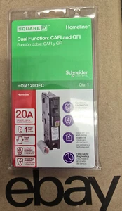 Disyuntor Square D HOM120DFC 20A monopolar doble función ¡ENVÍO EL MISMO DÍA! - Imagen 1 de 1