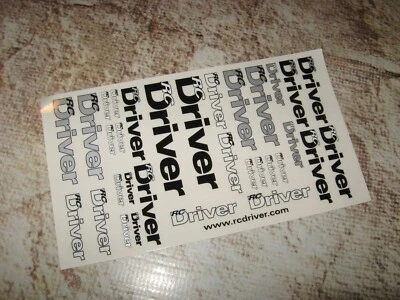 Vintage RC Driver Black Silver Logo Stickers New - Image 1 of 2