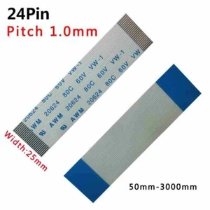 Pitch 1.0mm 24-Pin 24P FFC/FPC Flexible Flat Cable 80C 60V VW-1 50-3000mm W:25mm - Picture 1 of 6