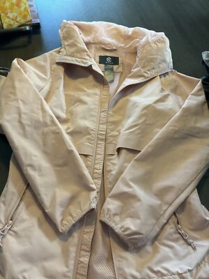 Abrigo de lluvia Champion rosa claro con cremallera chaqueta cortavientos para mujer talla XS USADO EN EXCELENTE ESTADO Foto 1 de 4