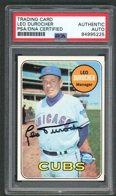 1969 Topps Leo Durocher PSA DNA Certified Auto Authentic #147 - Image 1 of 2