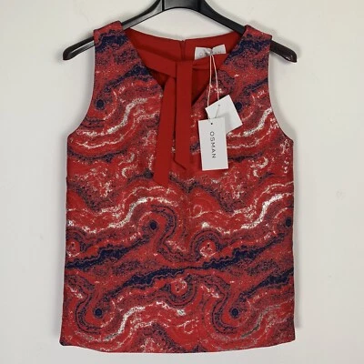 Osman London Red Top Blouse Size 8 Sleeveless Occasion Evening New with tag - Image 1 of 4