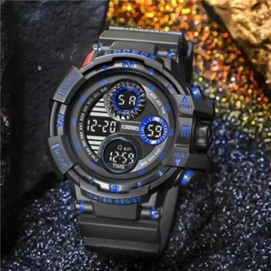 NEW Blue Sport Watches Digital Led Silicone Strap, Military. ONLY 2 LEFT!!!! - Picture 1 of 14